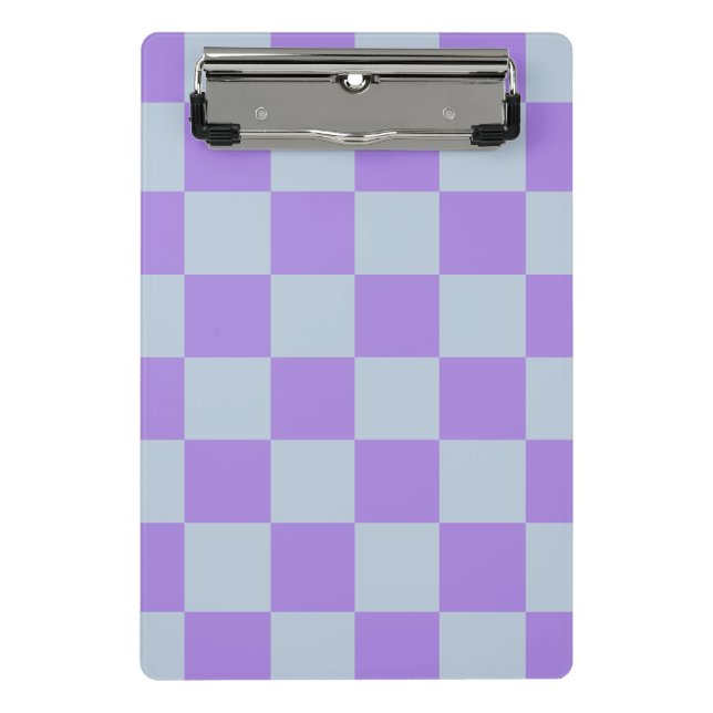 Soft Blue and Lavender Checkered Mini Clipboard (Front)