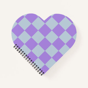 Soft Blue and Lavender Checkered Notebook