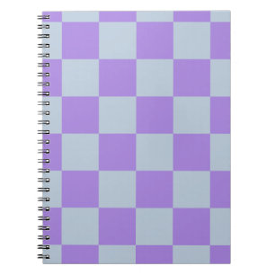 Soft Blue and Lavender Checkered Notebook