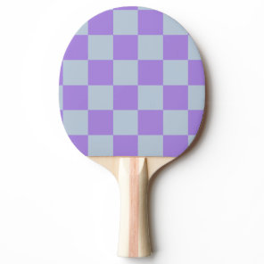 Soft Blue and Lavender Checkered Ping Pong Paddle