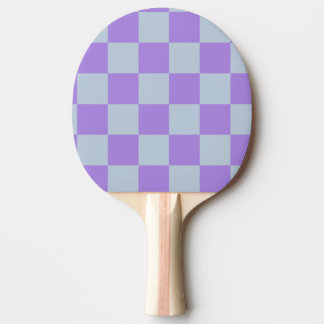 Soft Blue and Lavender Checkered Ping Pong Paddle