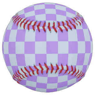 Soft Blue and Lavender Checkered Softball