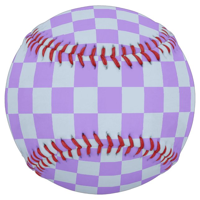 Soft Blue and Lavender Checkered Softball (Front)