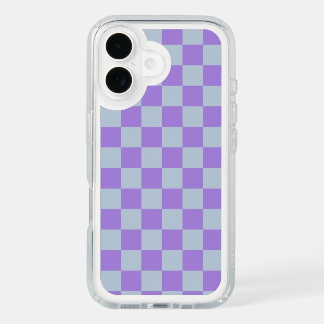 Soft Blue and Lavender Checkered Speck iPhone Case (Front)