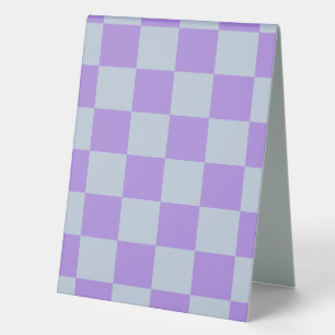 Soft Blue and Lavender Checkered Table Tent