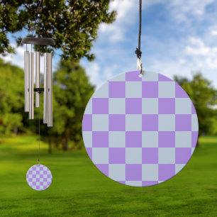 Soft Blue and Lavender Checkered Wind Chime