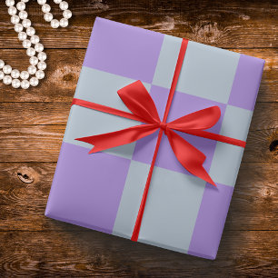 Soft Blue and Lavender Checkered Wrapping Paper