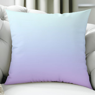 Soft blue and purple gradient background throw pillow