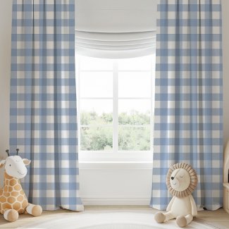 Soft Blue And White Buffalo Plaid Checkered