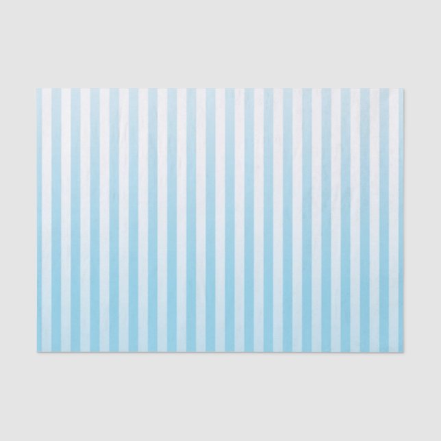 Soft Blue and White Gradated Stripes Tissue Paper (Front)