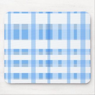 Soft Blue and white Plaid Mouse Pad