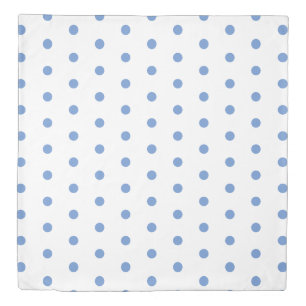 Soft Blue and White Polka Dot Reversible Duvet Cover