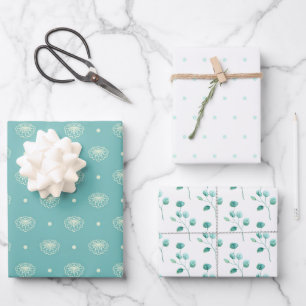 Soft Blue and White Special Occasion Wrapping Paper Sheets