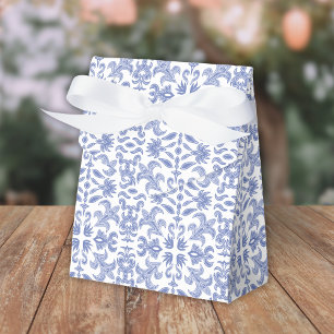 Soft Blue and White Vintage Patterned Favor Boxes
