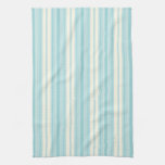 Soft Blue &amp; Aqua With Ivory Seaside Stripe Pattern Towel at Zazzle