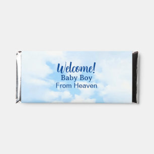 Soft Blue Baby Boy Clouds and Sky Baby Shower` Hershey Bar Favors