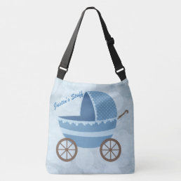 Soft Blue Baby Carriage Bokeh Crossbody Bag