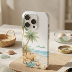 Soft Blue Beach Serenity Minimal Elegant Coastal  iPhone 15 Pro Case