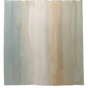 Soft Blue Beige Olive Gray Rustic Abstract Print Shower Curtain