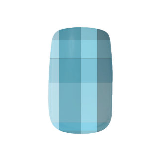 Soft Blue Blended Plaid Nail Art Decals