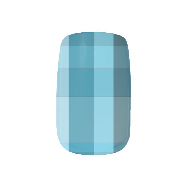 Soft Blue Blended Plaid Nail Art Decals (Left Thumb)