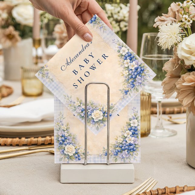 Soft Blue Blueberry Baby Shower Napkins (Creator Uploaded)