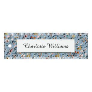 Soft Blue Bohemian Blooms Custom 6 Inch Ruler