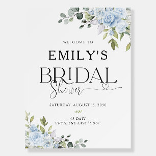 Soft Blue Botanical Bridal Shower Foam Boards