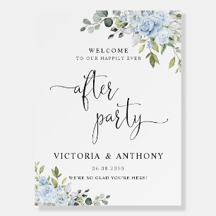 Soft Blue Botanical Happily Ever After Party Foa Foam Board