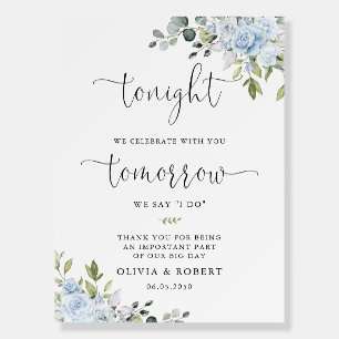 Soft Blue Botanical The Night Before Foam Board