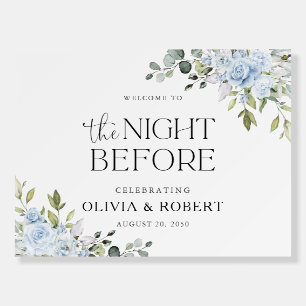 Soft Blue Botanical The Night Before Foam Board