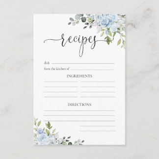 Soft Blue Botanical Wedding Reception Enclosure Card
