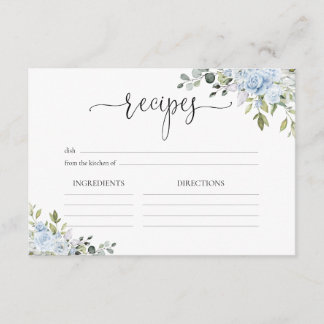 Soft Blue Botanical Wedding Reception Enclosure Card