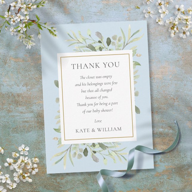 Soft Blue Boy Baby Shower Thank You Poem Card (Soft Blue Boy Baby Shower Thank You Poem)