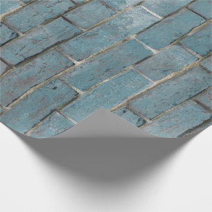 Soft Blue Brick Wall Pattern Wrapping Paper