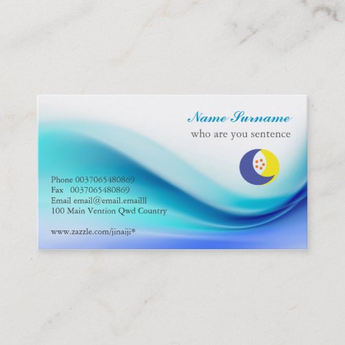 soft blue business card