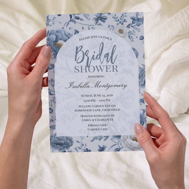 Soft Blue Chinoiserie Floral Invitation (Soft Blue Chinoiserie Floral Invitations
)
