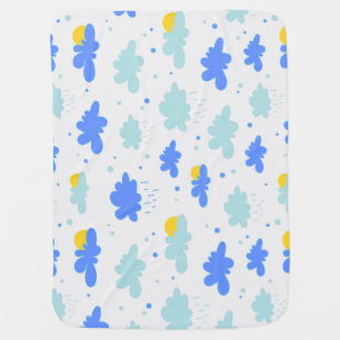 ✨ Soft Blue Clouds Yellow Sun Rain Weather Sky🌈☁️ Baby Blanket