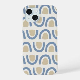 Soft Blue Coastal Arch Geometric Pattern iPhone 15 Case
