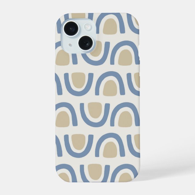 Soft Blue Coastal Arch Geometric Pattern Iphone Case (Back)