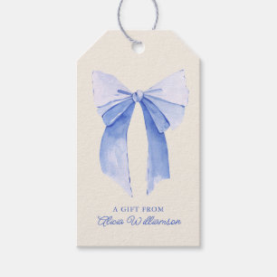 Soft Blue Coquette Bow Personalized Gift From Tags