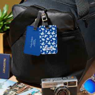 Soft Blue Daisy Flowers Botanical Spring Floral Luggage Tag