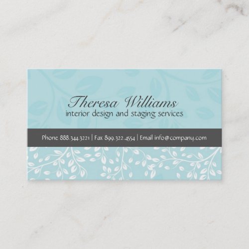 Soft Blue Damask Business Card