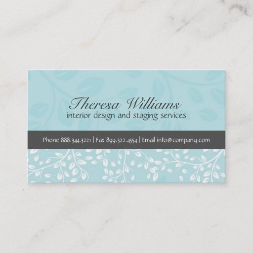 Customizable Soft Blue Damask Business Card