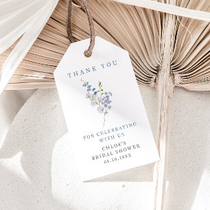 Soft Blue Delicate Floral Bouquet Gift Tags