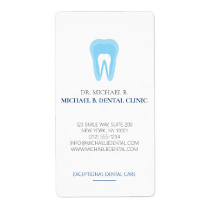 Soft Blue Dental Dentist Teeth logo Label