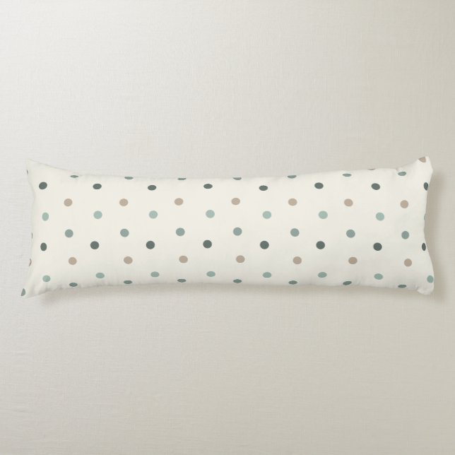 Soft Blue Dot Beige Baby Body Pillow (Front)