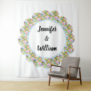 Soft Blue Floral Romantic Wedding Backdrop