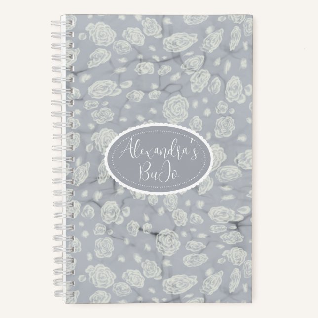 Soft Blue Floral Water’s Bullet Journal (Front)
