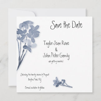 Soft Blue Flower Wedding Save the Date